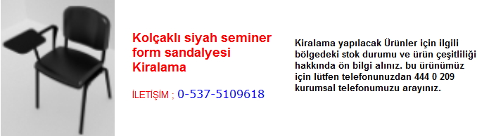 kolçaklı siyah seminer form sandalyesi kiralama